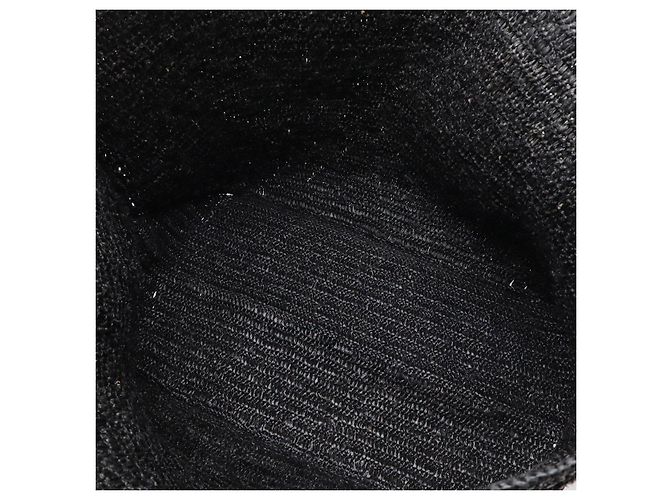 Borsa a spalla pieghevole in rafia Loewe Nero - vista 5