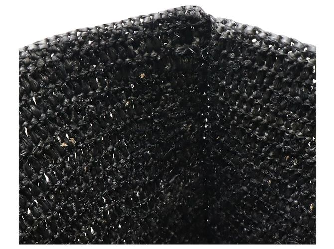Borsa a spalla pieghevole in rafia Loewe Nero - vista 6