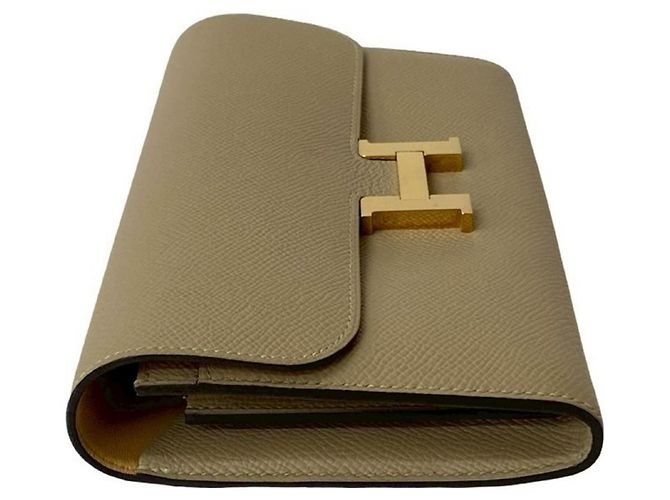 Cartera Long Constance de Cuero Epsom Hermès Beige - vista 4