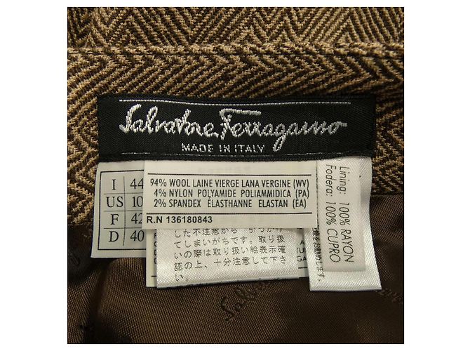 Falda Salvatore Ferragamo Castaño - vista 4