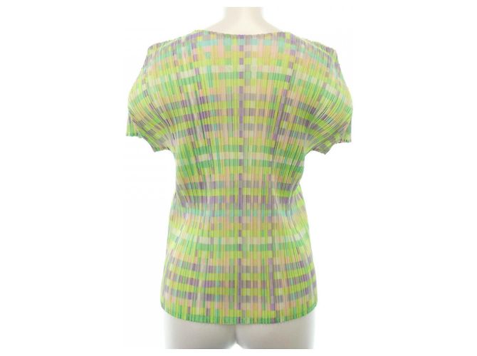 Issey Miyake Top Pleats Please Verde Porpora - vista 2
