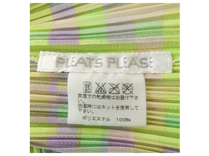 Issey Miyake Top Pleats Please Verde Porpora - vista 3
