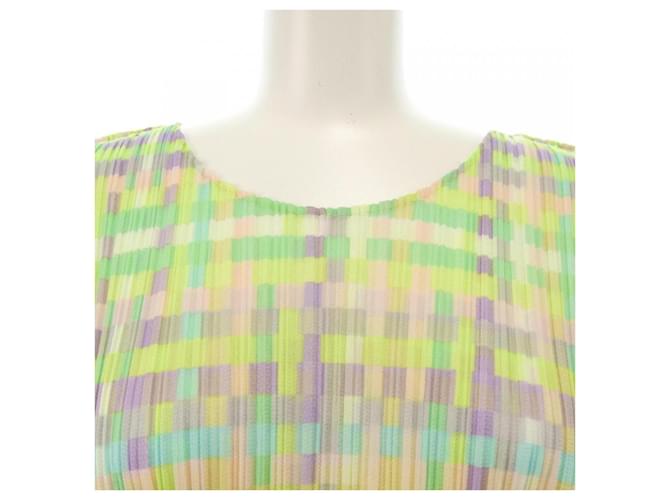 Issey Miyake Top Pleats Please Verde Porpora - vista 4