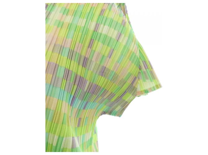 Issey Miyake Top Pleats Please Verde Porpora - vista 5