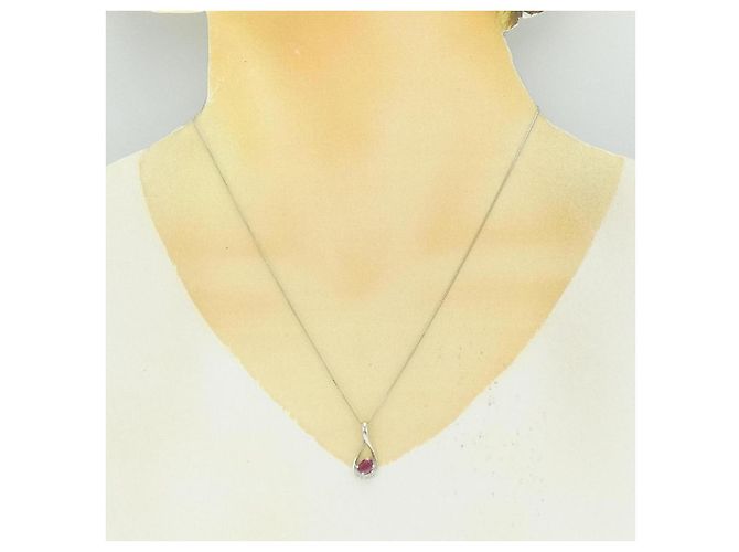 Autre Marque Collana in platino con rubini e diamanti Rosso - vista 6