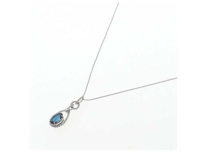 Autre Marque Collana in diamante con topazio blu Au750 - vista 2