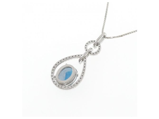 Autre Marque Collana in diamante con topazio blu Au750 - vista 4