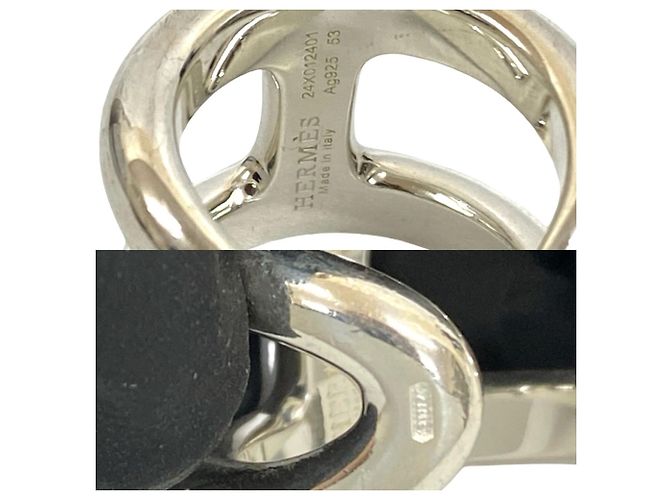 Hermès Hermes Osmos GM Silver 925 Band Ring Silvery - view 2