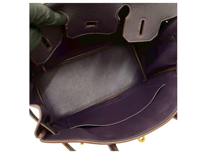 Borsa Hermès Birkin 30 in Taurillon Clemence Porpora - vista 9