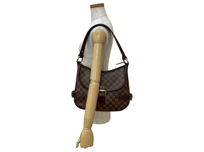 Borsa semi-a-spalla in pelle Damier Ébène Highbury di Louis Vuitton Marrone - vista 2