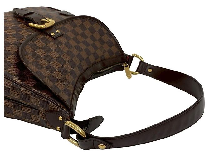 Borsa semi-a-spalla in pelle Damier Ébène Highbury di Louis Vuitton Marrone - vista 4