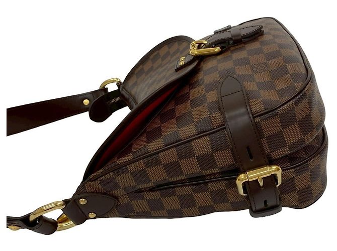 Borsa semi-a-spalla in pelle Damier Ébène Highbury di Louis Vuitton Marrone - vista 5