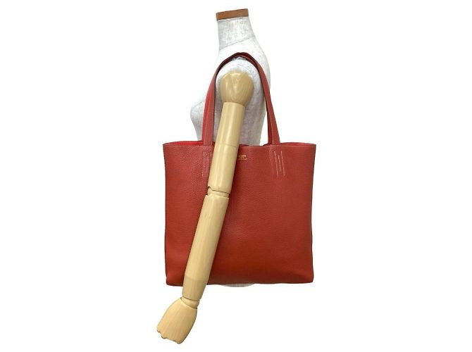 Borsa Tote Double Sens 45 di Hermès Rosso - vista 2