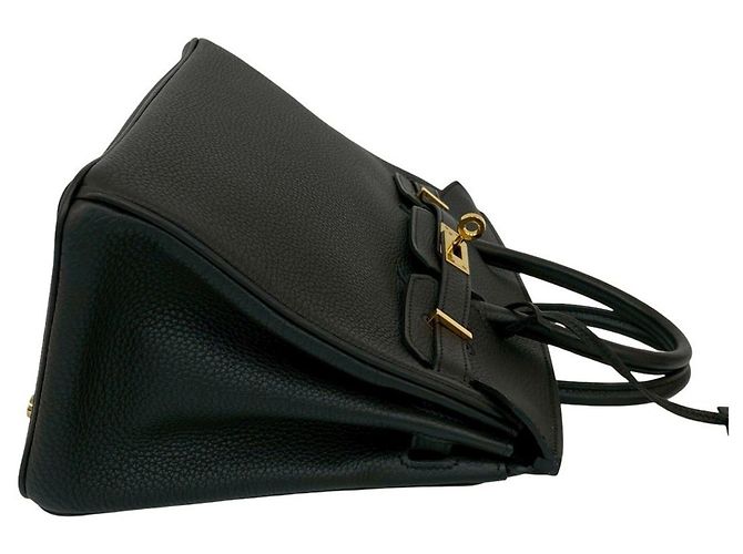 Borsa Hermès Birkin 25 in pelle Togo nera Nero - vista 6