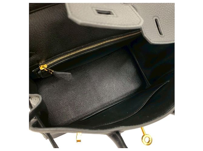 Borsa Hermès Birkin 25 in pelle Togo nera Nero - vista 9