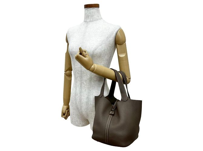 Borsa Hermès Picotin Lock MM in marrone - vista 2