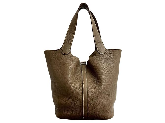 Borsa Hermès Picotin Lock MM in marrone - vista 3