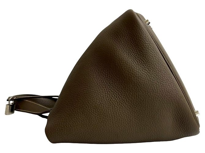 Borsa Hermès Picotin Lock MM in marrone - vista 5