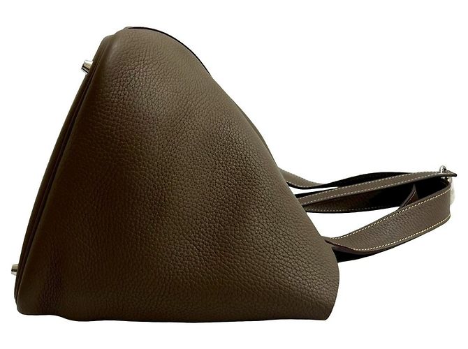 Borsa Hermès Picotin Lock MM in marrone - vista 6
