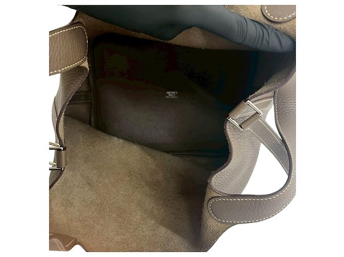 Borsa Hermès Picotin Lock MM in marrone - vista 9