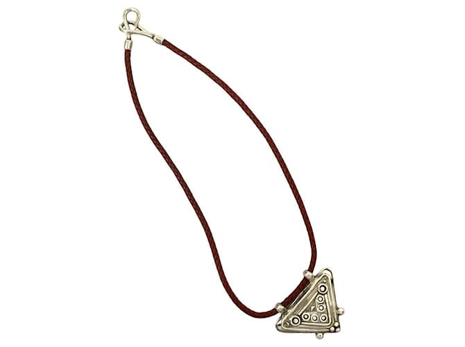 Hermès Collana Touareg HERMES Marrone Argento Rosso - vista 4
