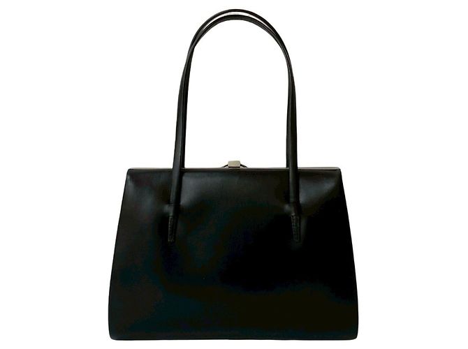 Mini-Handtasche aus Kalbsleder Loewe mit Verschluss Schwarz - Ansicht 3