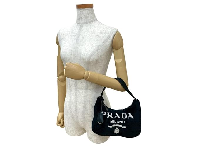 Bolso Prada Terry Mini Re-Edition con logo triangular Negro - vista 2