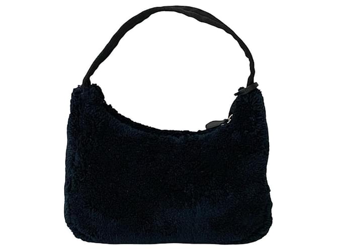 Bolso Prada Terry Mini Re-Edition con logo triangular Negro - vista 3