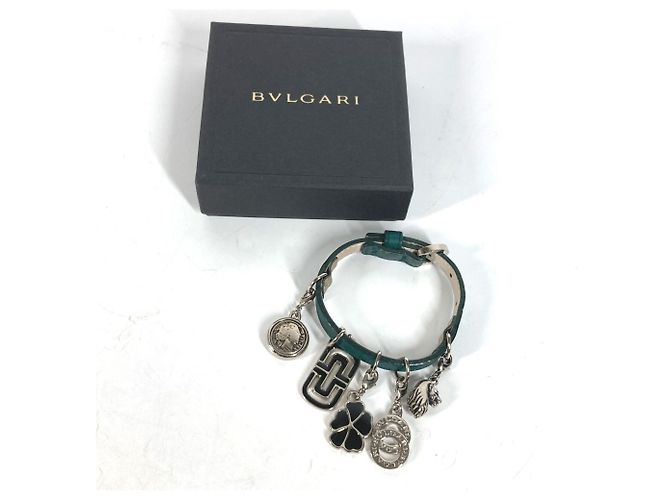 Bulgari Bracciale in pelle verde Bvlgari - vista 10