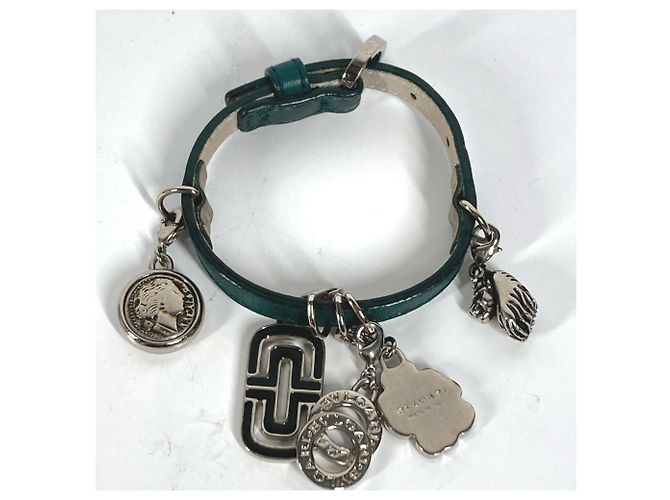 Bulgari Bracciale in pelle verde Bvlgari - vista 8