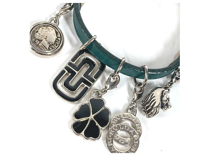 Bulgari Bracciale in pelle verde Bvlgari - vista 9
