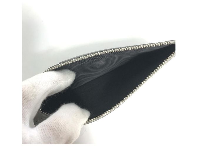 Cartera larga de cuero gris Yves Saint Laurent Castaño - vista 12