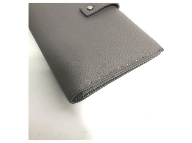 Cartera larga de cuero gris Yves Saint Laurent Castaño - vista 4