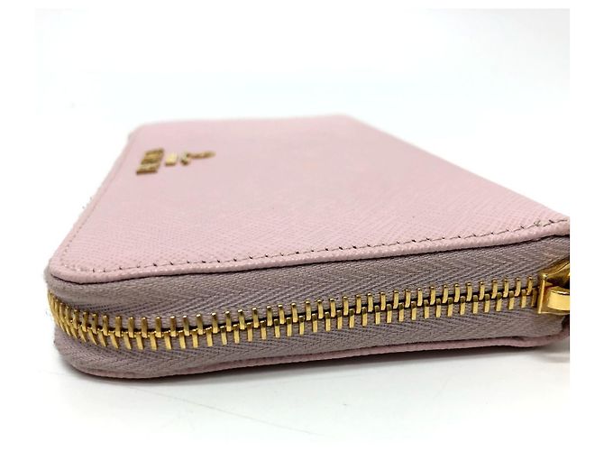 Cartera larga de cuero Saffiano rosa Prada - vista 3