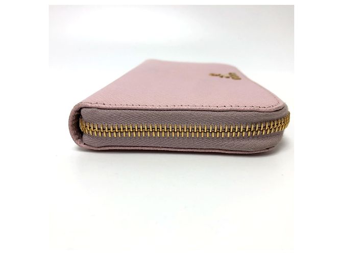 Cartera larga de cuero Saffiano rosa Prada - vista 5