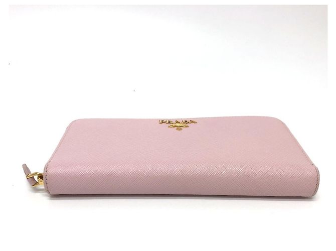Cartera larga de cuero Saffiano rosa Prada - vista 6