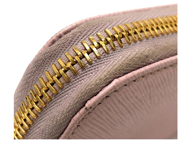 Cartera larga de cuero Saffiano rosa Prada - vista 7