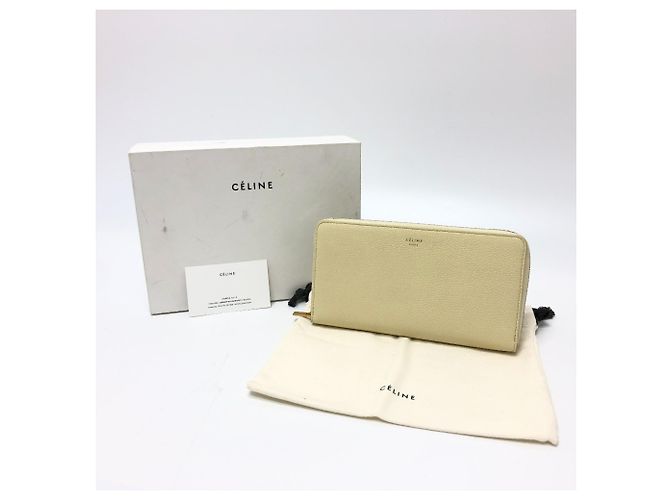 Céline Celine Damen Leder Rundzip Langbörse Beige - Ansicht 14