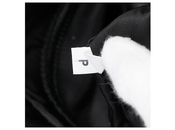 Prada Tessuto Double Triangle Logo Plate Handtasche Schwarz - Ansicht 12