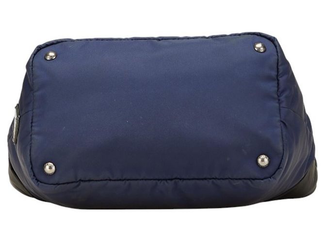 Prada Tessuto Double Triangle Logo Plate Handtasche Schwarz - Ansicht 3