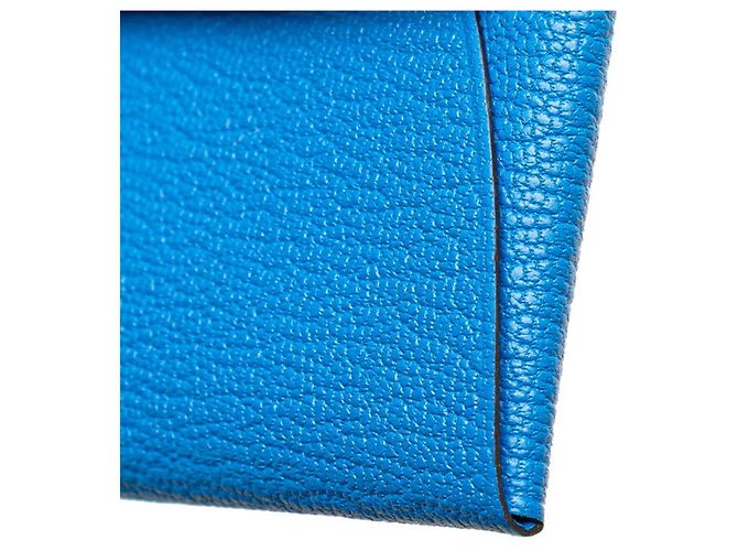 Monedero Bastia de Hermès en cuero de cabra azul - vista 5