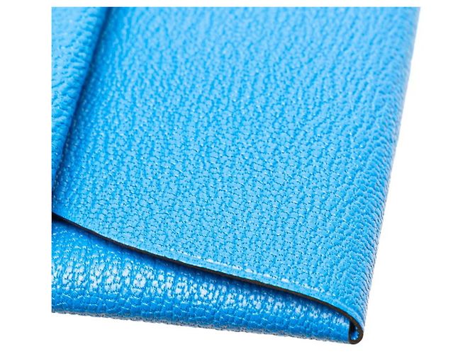 Monedero Bastia de Hermès en cuero de cabra azul - vista 6