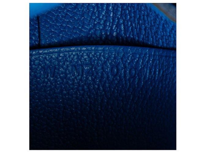 Monedero Bastia de Hermès en cuero de cabra azul - vista 9