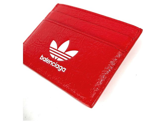 Tarjetero de cuero rojo Balenciaga Blanco Roja - vista 3