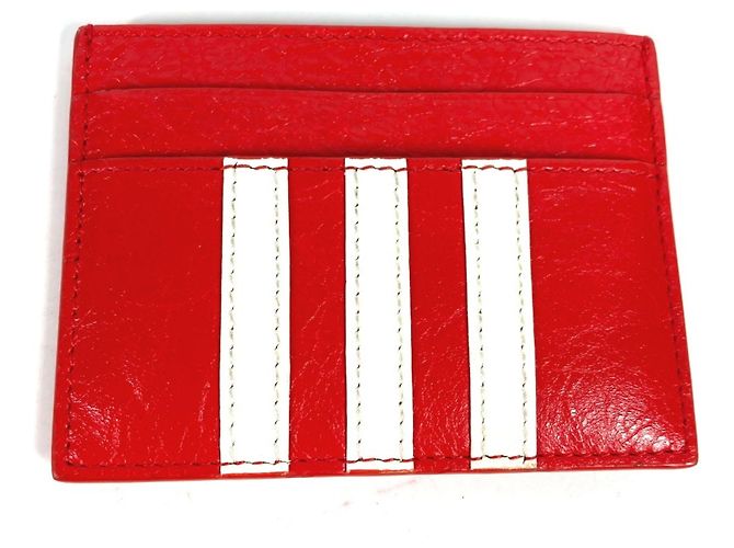 Tarjetero de cuero rojo Balenciaga Blanco Roja - vista 4