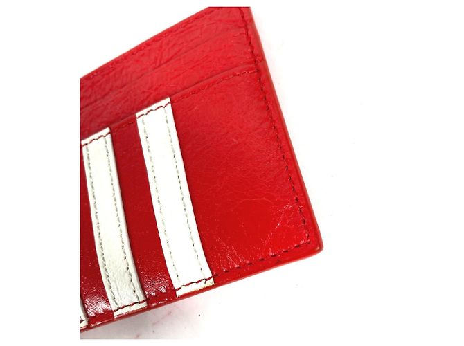 Tarjetero de cuero rojo Balenciaga Blanco Roja - vista 5