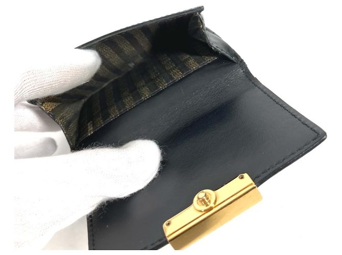 Billetera Compacta con Logo Fendi 8M0395 Negro - vista 10