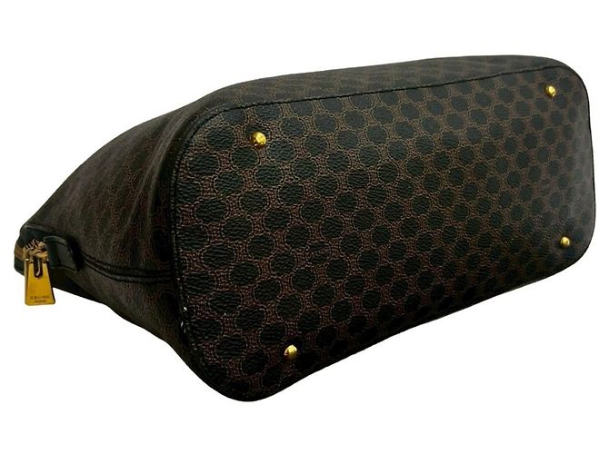 Céline Borsa a mano vintage CELINE con stampa logo Macadam Blason Marrone Nero - vista 7