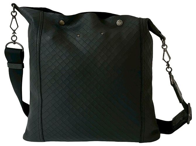 Borsa a Spalla in Pelle Intrecciato di Bottega Veneta Nero - vista 3