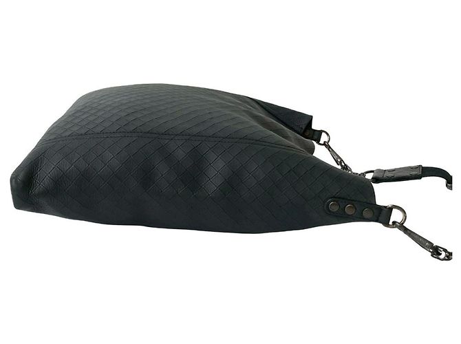 Borsa a Spalla in Pelle Intrecciato di Bottega Veneta Nero - vista 6